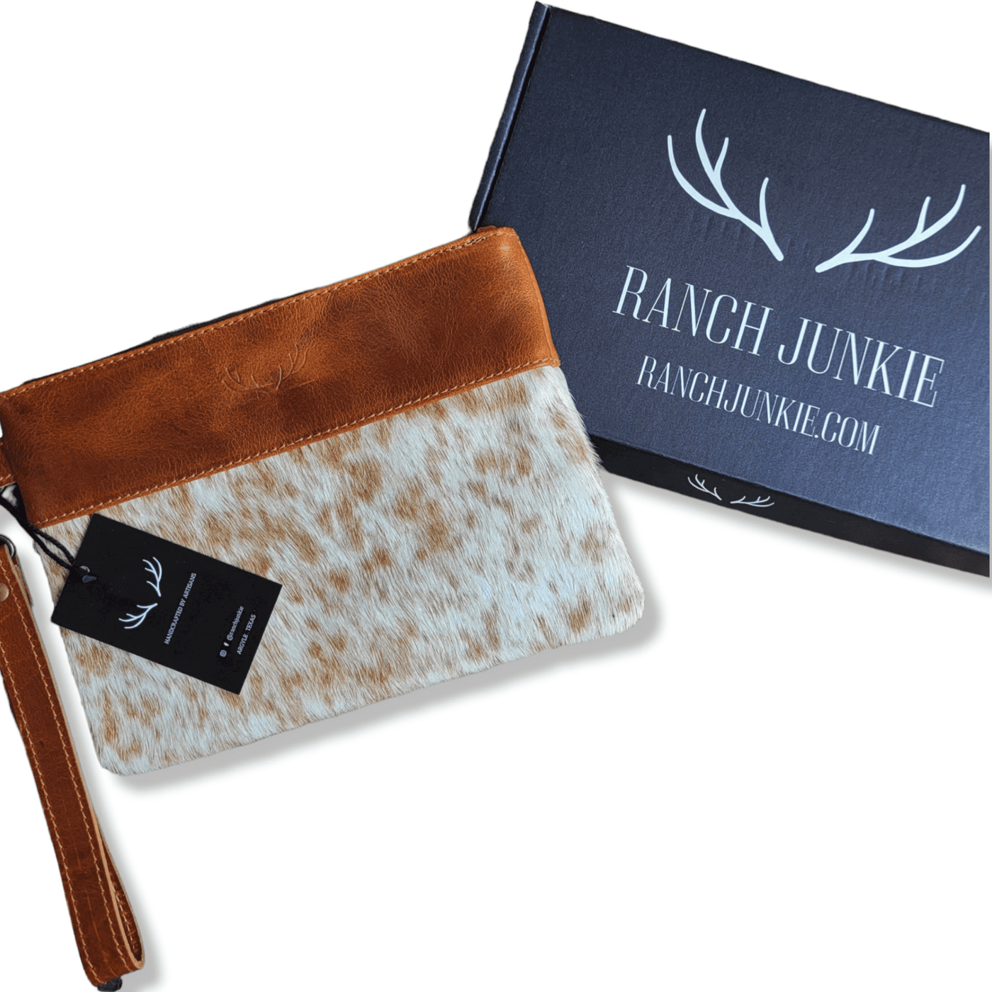 The Highlands Genuine Cowhide Wristlet Clutch Bag - Ranch Junkie Mercantile LLC