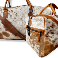 Bundle Deal -The Highlands Large Genuine Cowhide Weekender Duffel Saddle+ Wristlet Clutch Saddle Luggage & BagsRanch Junkie