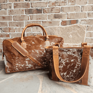 Bundle Deal -The Highlands Large Genuine Cowhide Weekender Duffel Saddle+ Tote Purse Saddle Luggage & BagsRanch Junkie