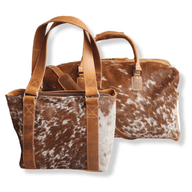 Bundle Deal -The Highlands Large Genuine Cowhide Weekender Duffel Saddle+ Tote Purse Saddle Luggage & BagsRanch Junkie