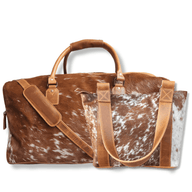 Bundle Deal -The Highlands Large Genuine Cowhide Weekender Duffel Saddle+ Tote Purse Saddle Luggage & BagsRanch Junkie