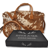 Bundle Deal -The Highlands Large Genuine Cowhide Weekender Duffel Saddle+ Crossbody Canteen Saddle Luggage & BagsRanch Junkie