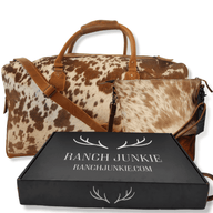 Bundle Deal -The Highlands Large Genuine Cowhide Weekender Duffel Saddle+ Crossbody Saddle Luggage & BagsRanch Junkie