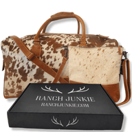 Bundle Deal -The Highlands Large Genuine Cowhide Weekender Duffel Saddle+ Crossbody Saddle Luggage & BagsRanch Junkie