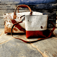 Bundle Deal -The Highlands Large Genuine Cowhide Weekender Duffel Saddle+ Crossbody Saddle Luggage & BagsRanch Junkie