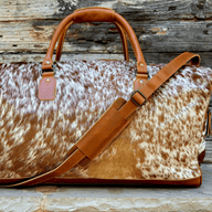 Bundle Deal -The Highlands Large Genuine Cowhide Weekender Duffel Saddle+ Crossbody Canteen Saddle Luggage & BagsRanch Junkie