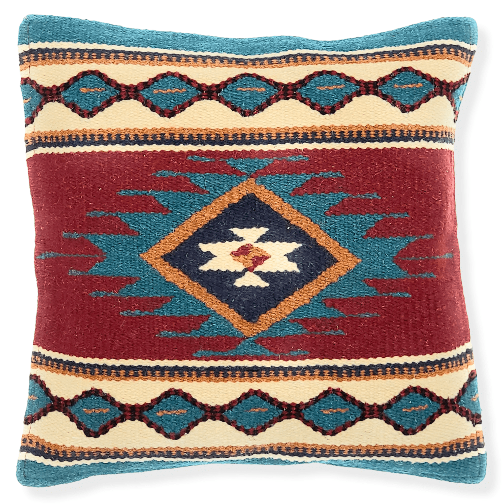 Southwestern Handwoven Wool Pillow Covers- The Pueblo 20 Assorted Colors- 18 X 18 Throw Pillow - Ranch Junkie Mercantile LLC