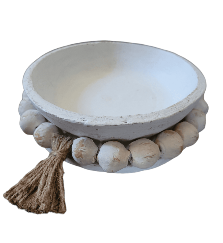 Rustic Clay Decorative Bowl With Tassel Ranch Junkie