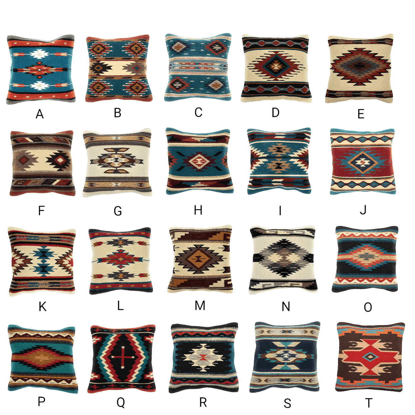 Southwestern Wool Pillow Covers- The Pueblo 20 Assorted Colors- 18 X 18 Throw Pillow - Ranch Junkie Mercantile LLC