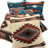 Southwestern Wool Pillow Covers- The Pueblo 20 Assorted Colors- 18 X 18 Throw Pillow - Ranch Junkie Mercantile LLC