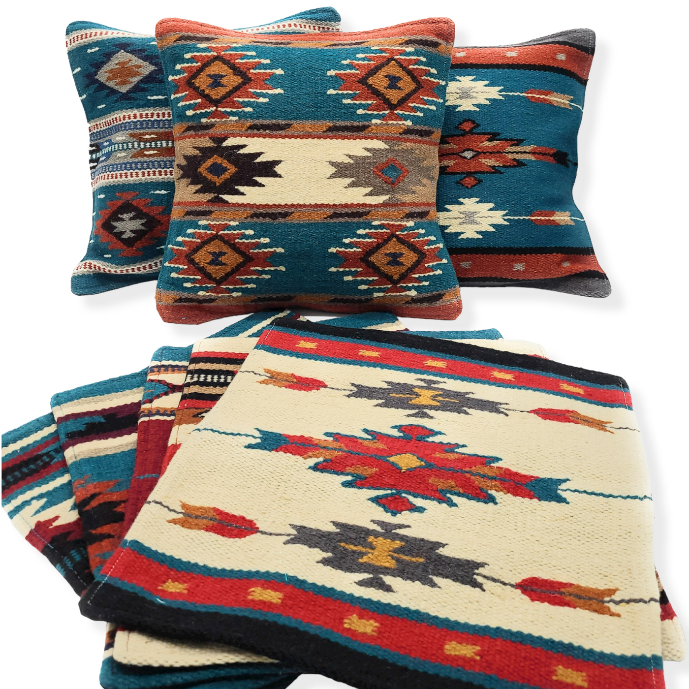 Southwestern Wool Pillow Covers- The Pueblo 20 Assorted Colors- 18 X 18 Throw Pillow - Ranch Junkie Mercantile LLC 