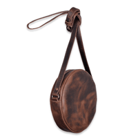 The Rancho Canteen Burnished Tan Hand-Tooled Leather Crossbody - Ranch Junkie Mercantile LLC