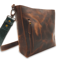 The Rancho Leather Turquoise Embossed Belt Strap Bucket Bag Purse Luggage & BagsRanch Junkie