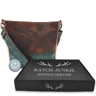 The Rancho Leather Turquoise Embossed Belt Strap Bucket Purse - Ranch Junkie Mercantile LLC