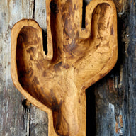 Large Wood Cactus Dough Bowl Or Wall Hanging - Ranch Junkie Mercantile LLC