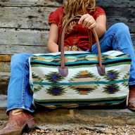 Bundle Deal-Aspen Wool Southwestern Boho Aztec Large Weekender Duffel Bag + Aspen Large Handwoven Wool Boho Tote - Ranch Junkie Mercantile LLC