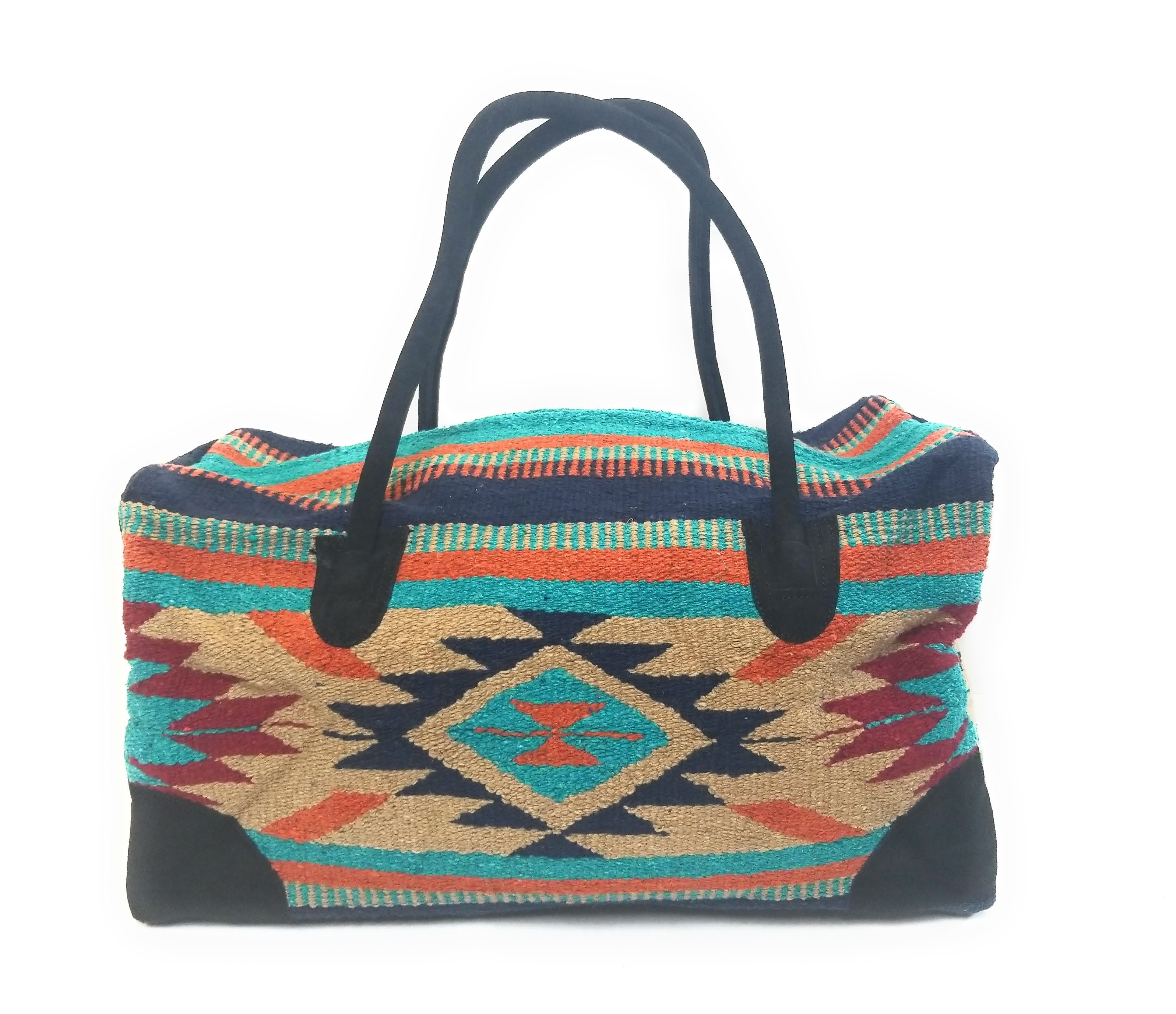 Bundle Deal-Cheyenne Southwestern Weekender Bag + Turquoise Chunk Bracelet Bundle - Ranch Junkie Mercantile LLC