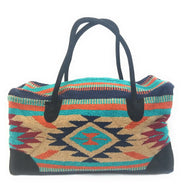 Bundle Deal-Cheyenne Southwestern Weekender Bag + Hammered Copper Earrings African Turquoise Bead Bundle - Ranch Junkie Mercantile LLC