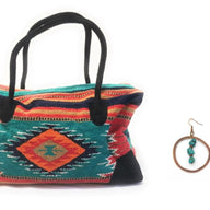 Bundle Deal-Franco Southwestern Weekender Bag + Copper Hoop Turquoise Earrings Bundle - Ranch Junkie Mercantile LLC