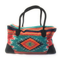 Bundle Deal-Franco Southwestern Weekender Bag + Copper Hoop Turquoise Earrings Bundle - Ranch Junkie Mercantile LLC