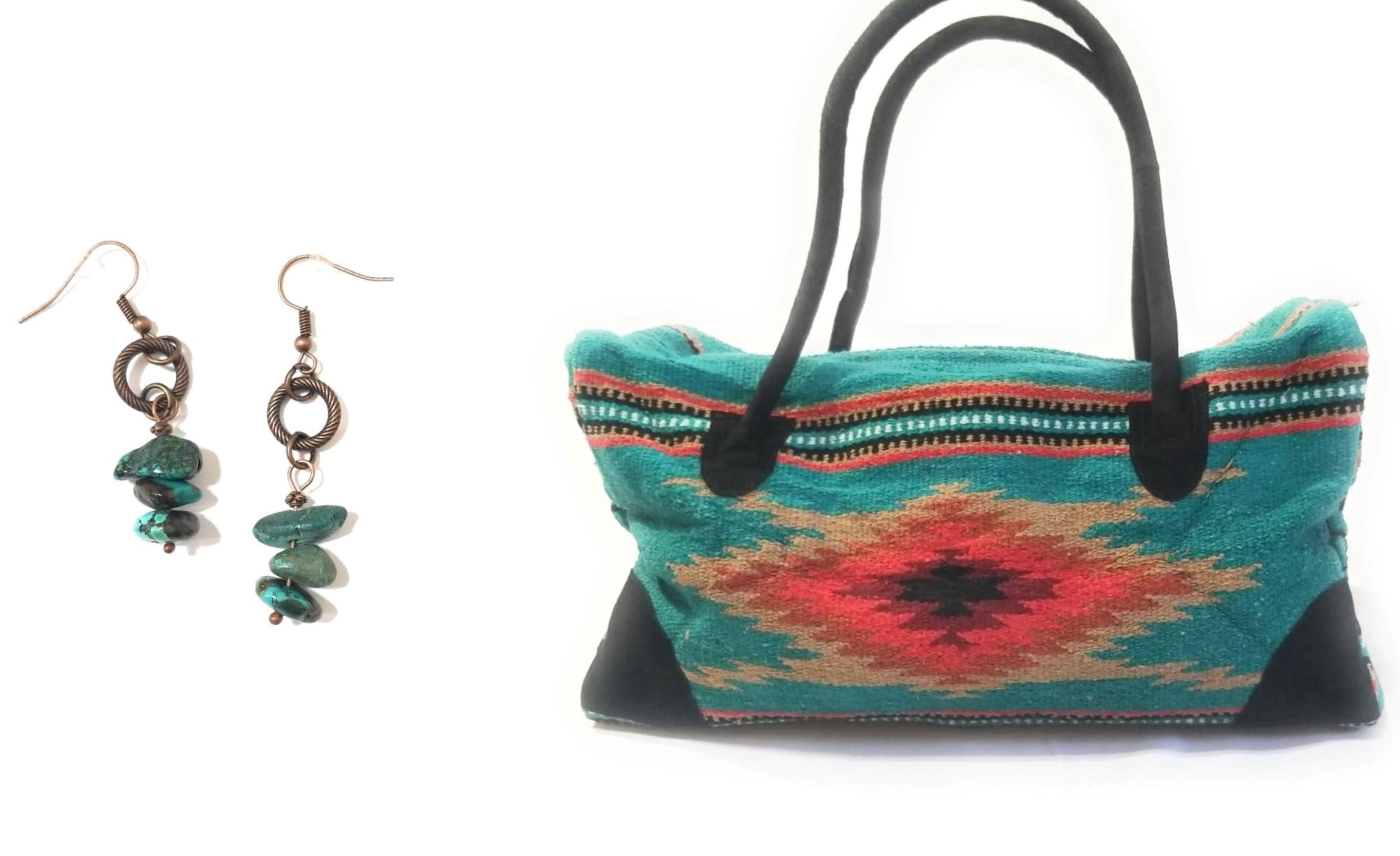 Bundle Deal-The Campos Go West  Weekender Bag +  Turquoise Stacked Earrings - Ranch Junkie Mercantile LLC