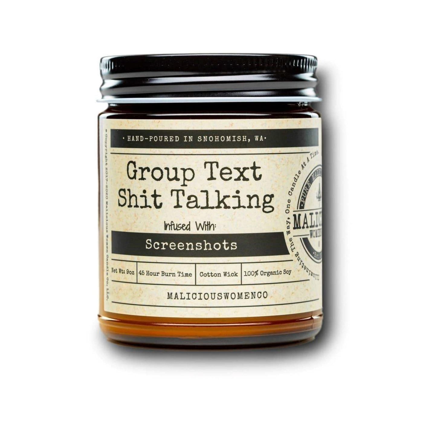 Group Text Shit Talking - Infused with Screenshots Hand Poured Candle - Ranch Junkie Mercantile LLC