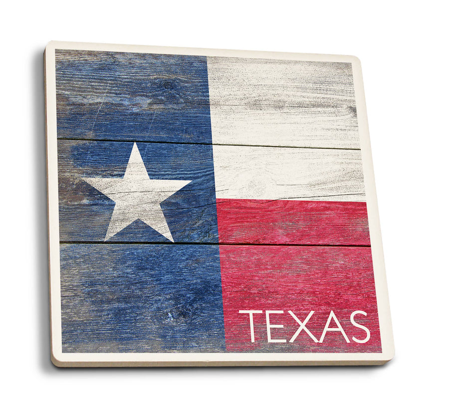 Rustic Texas State Flag Ceramic Coaster Set of 4 - Ranch Junkie Mercantile LLC