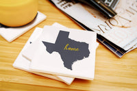 Texas - Home State - Gray on White  - Ceramic Coasters- Set of 4 - Ranch Junkie Mercantile LLC