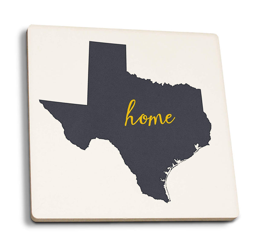 Texas - Home State - Gray on White  - Ceramic Coasters- Set of 4 - Ranch Junkie Mercantile LLC