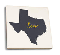 Texas - Home State - Gray on White  - Ceramic Coasters- Set of 4 - Ranch Junkie Mercantile LLC 