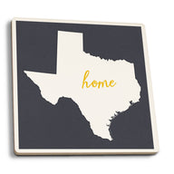 Texas - Home State - White on Gray  - Ceramic Coasters Set of 4 - Ranch Junkie Mercantile LLC