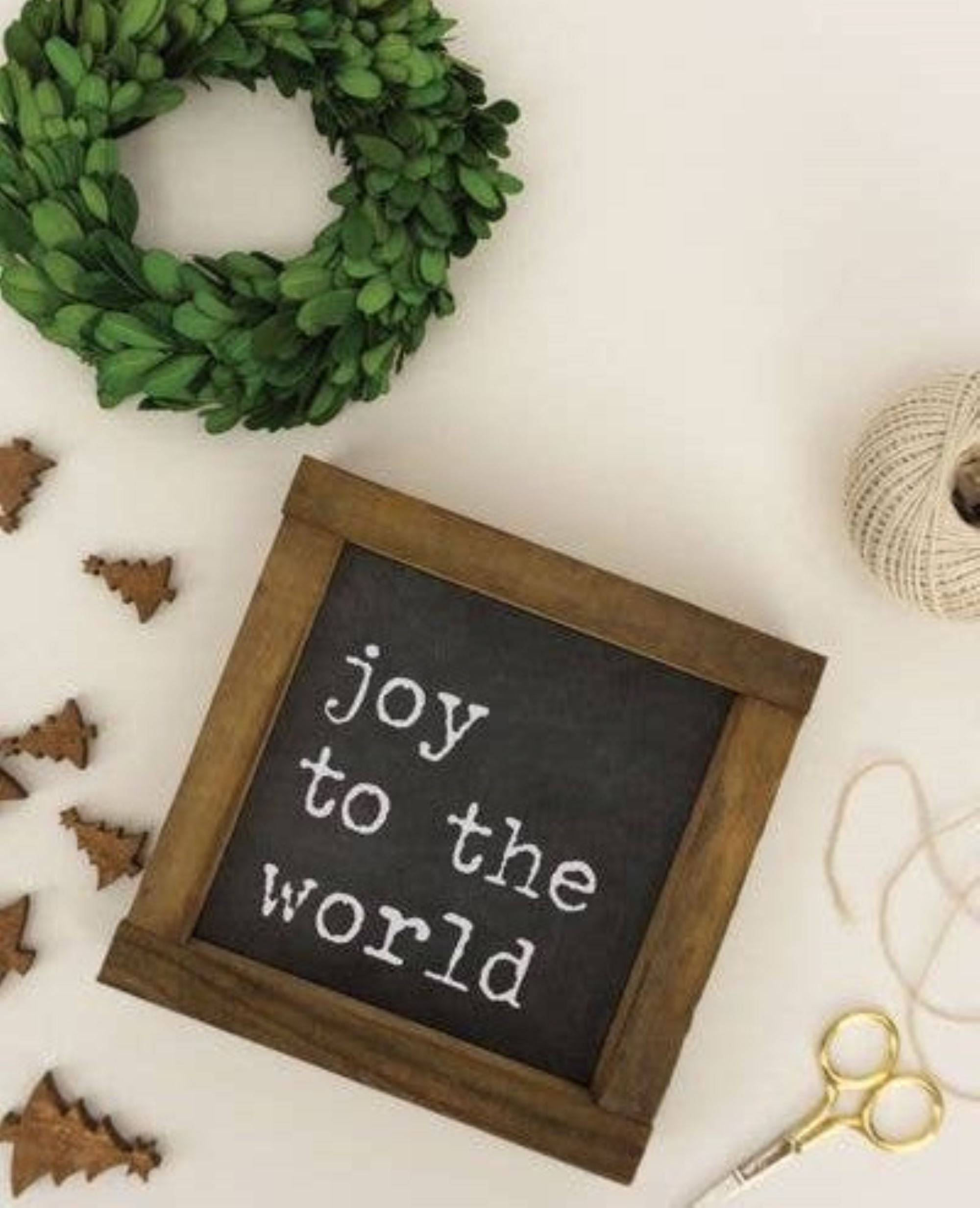 5x5 Wood Sign-Joy to the World - Ranch Junkie Mercantile LLC