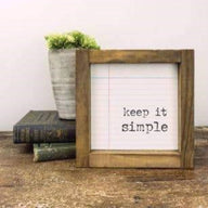 5x5 Wood Sign-Keep It Simple Wood Sign - Ranch Junkie Mercantile LLC