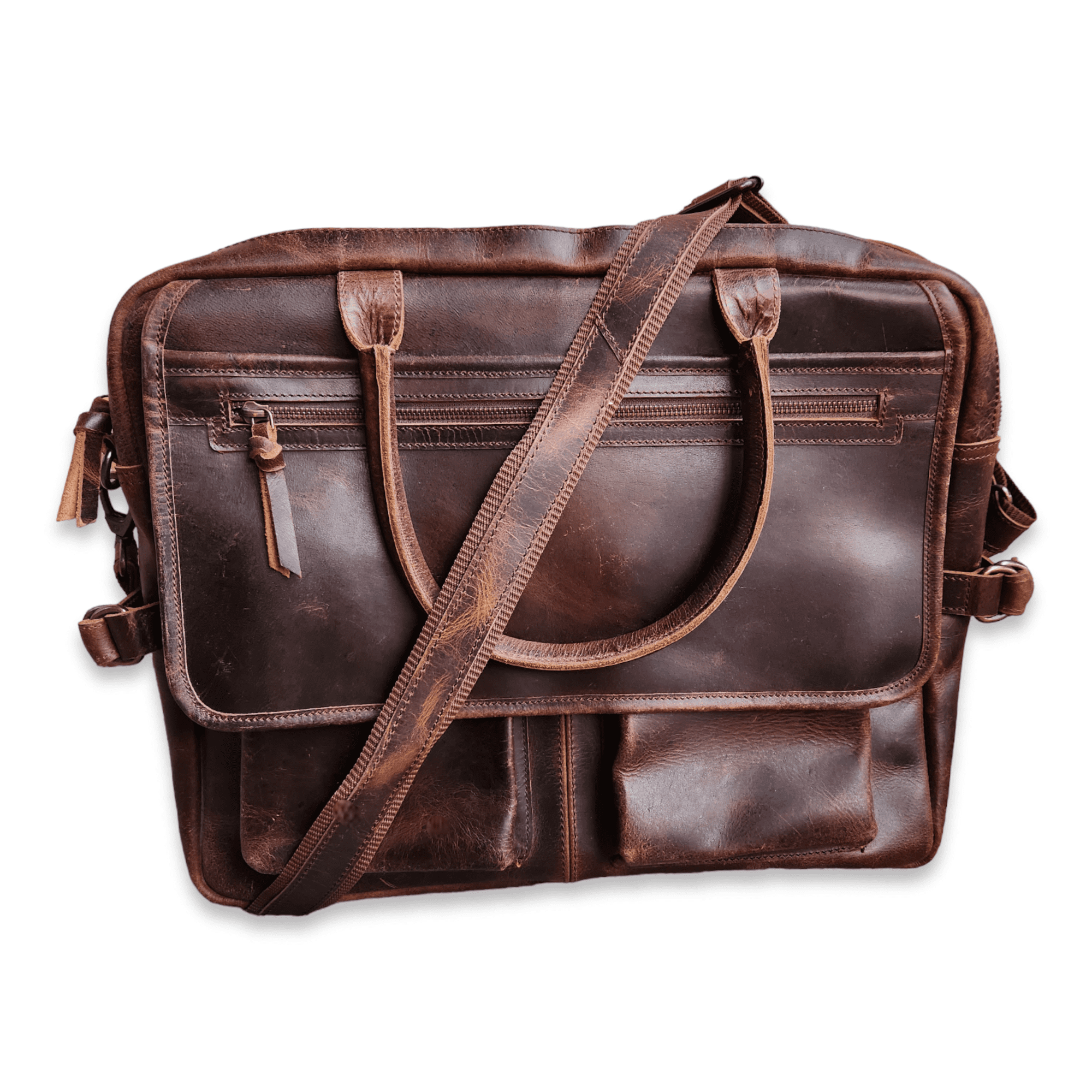 Denali Navigator Vintage Leather Large Messenger Bag Computer Bag - Ranch Junkie Mercantile LLC