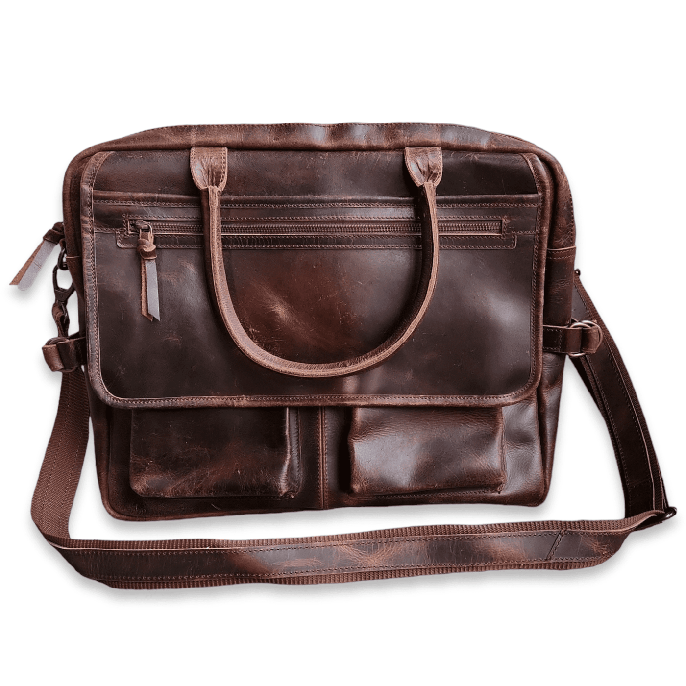 Denali Navigator Vintage Leather Large Messenger Bag Computer Bag - Ranch Junkie Mercantile LLC