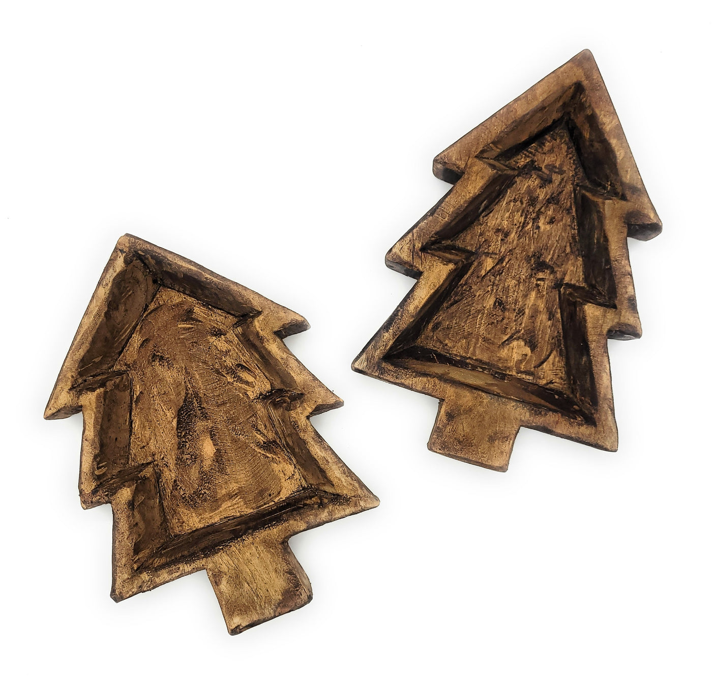13"-14.5" Tree Bowl- Wooden Bowl Wood Dough Bowl- Christmas Tree Bowl - Ranch Junkie Mercantile LLC