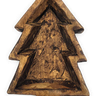 13"-14.5" Tree Bowl- Wooden Bowl Wood Dough Bowl- Christmas Tree Bowl - Ranch Junkie Mercantile LLC