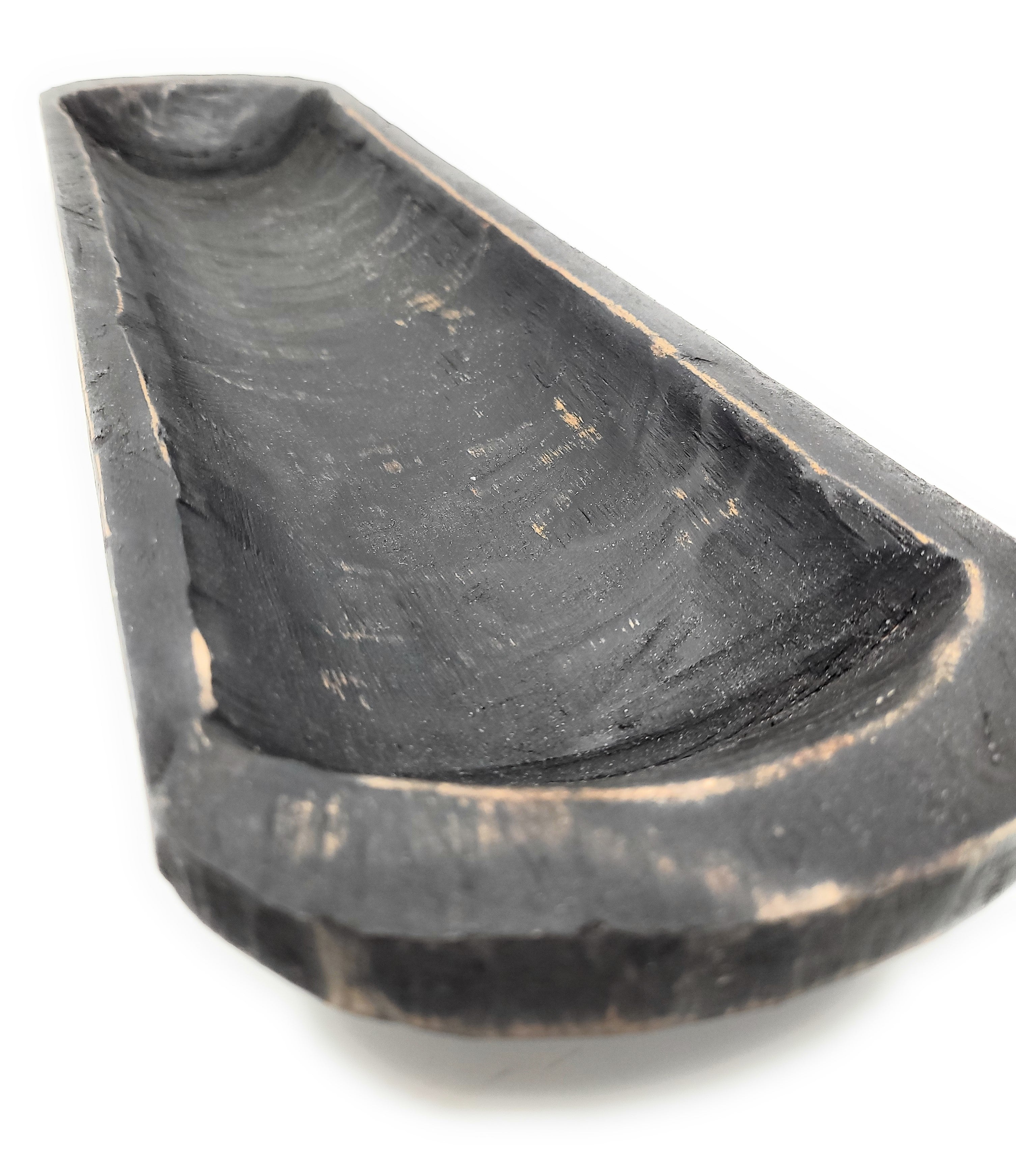 18"-21" Long Rustic Ebony Baguette Dough Bowl, Decorative Bowl, Table Center Piece, Decorative Bowl The New Dawn Ebony Wood Bowl Decor - Ranch Junkie Mercantile LLC