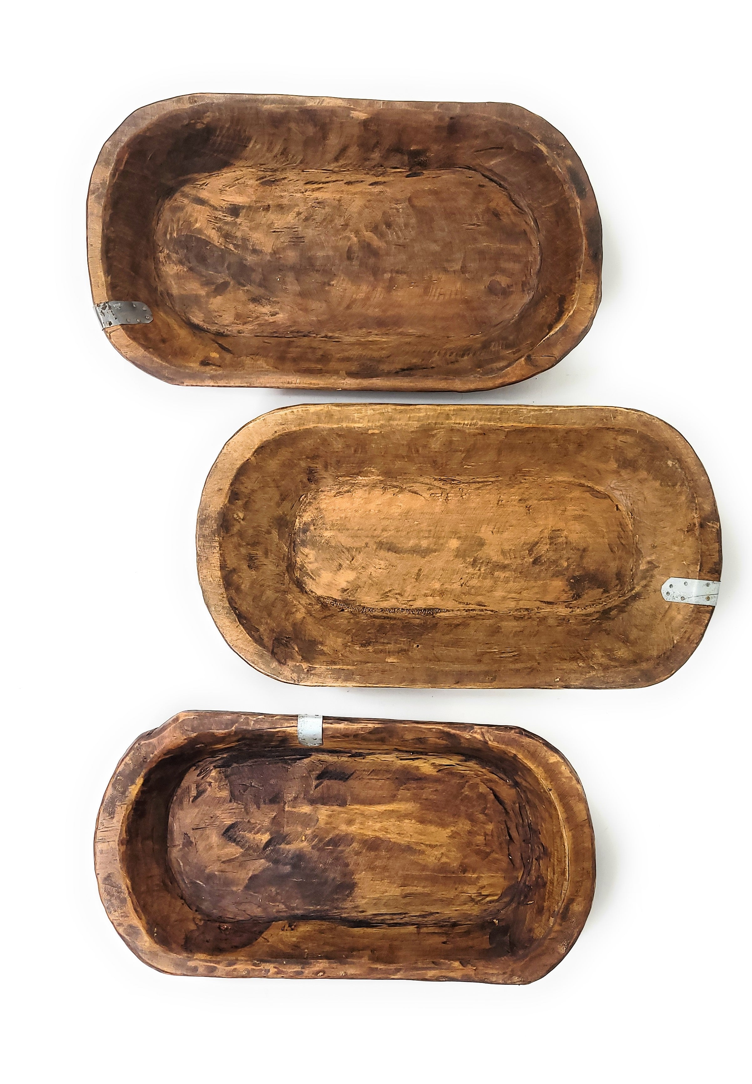 19"-22" Long Industrial Farmhouse Decorative Wood Dough Bowl - The Weston Industrial Dough Bowl - Ranch Junkie Mercantile LLC 