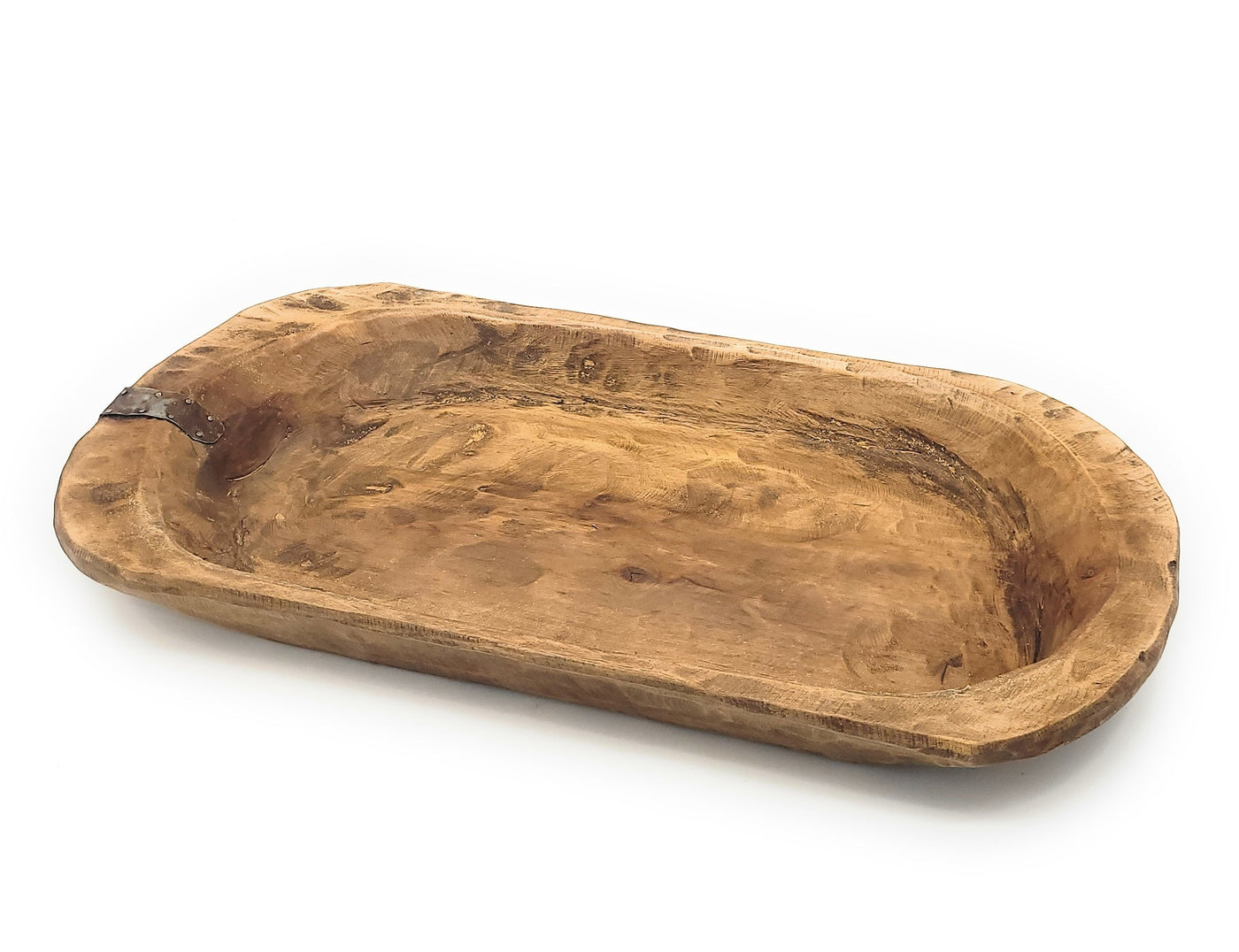 19"-22" Long Industrial Farmhouse Decorative Wood Dough Bowl - The Weston Industrial Dough Bowl - Ranch Junkie Mercantile LLC