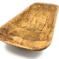 2 Color Options- 17"-20.5" Baguette Dough Bowl, The Barren Decorative Bowl, Table Center Piece Farmhouse Brown Or Rustic White - Ranch Junkie Mercantile LLC