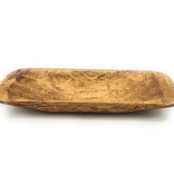 2 Color Options- 17"-20.5" Baguette Dough Bowl, The Barren Decorative Bowl, Table Center Piece Farmhouse Brown Or Rustic White - Ranch Junkie Mercantile LLC