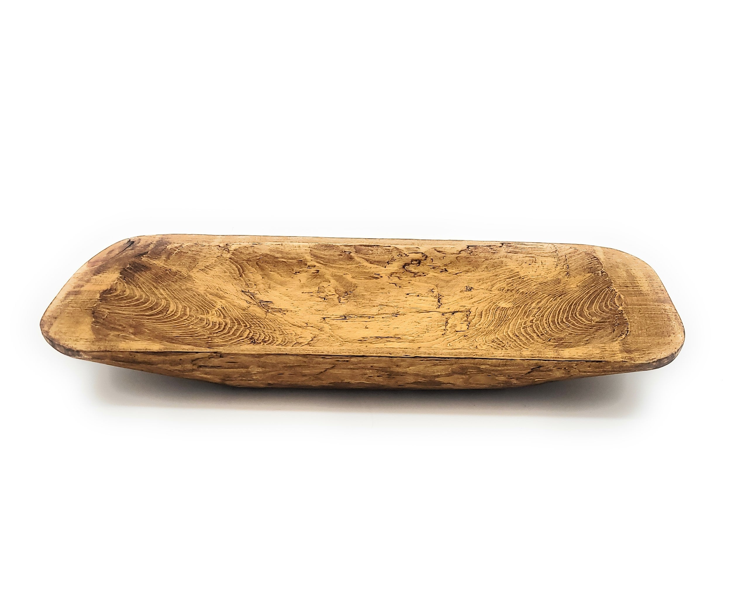 2 Color Options- 17"-20.5" Baguette Dough Bowl, The Barren Decorative Bowl, Table Center Piece Farmhouse Brown Or Rustic White - Ranch Junkie Mercantile LLC