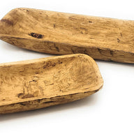 2 Color Options- 17"-20.5" Baguette Dough Bowl, The Barren Decorative Bowl, Table Center Piece Farmhouse Brown Or Rustic White - Ranch Junkie Mercantile LLC