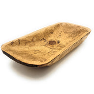 2 Color Options- 17"-20.5" Baguette Dough Bowl, The Barren Decorative Bowl, Table Center Piece Farmhouse Brown Or Rustic White - Ranch Junkie Mercantile LLC