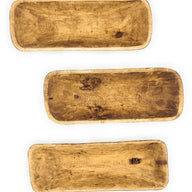 2 Color Options- 17"-20.5" Baguette Dough Bowl, The Barren Decorative Bowl, Table Center Piece Farmhouse Brown Or Rustic White - Ranch Junkie Mercantile LLC
