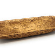 2 Color Options- 17"-20.5" Baguette Dough Bowl, The Barren Decorative Bowl, Table Center Piece Farmhouse Brown Or Rustic White - Ranch Junkie Mercantile LLC