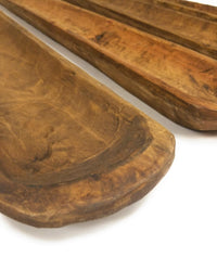 38"- 41" Extra  Long Skinny Wood Baguette Dough Bowl_Long Wood Decorative Bowl_The Rio Grande - Ranch Junkie Mercantile LLC