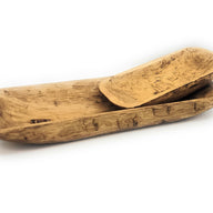 2 Color Options- 17"-20.5" Baguette Dough Bowl, The Barren Decorative Bowl, Table Center Piece Farmhouse Brown Or Rustic White - Ranch Junkie Mercantile LLC