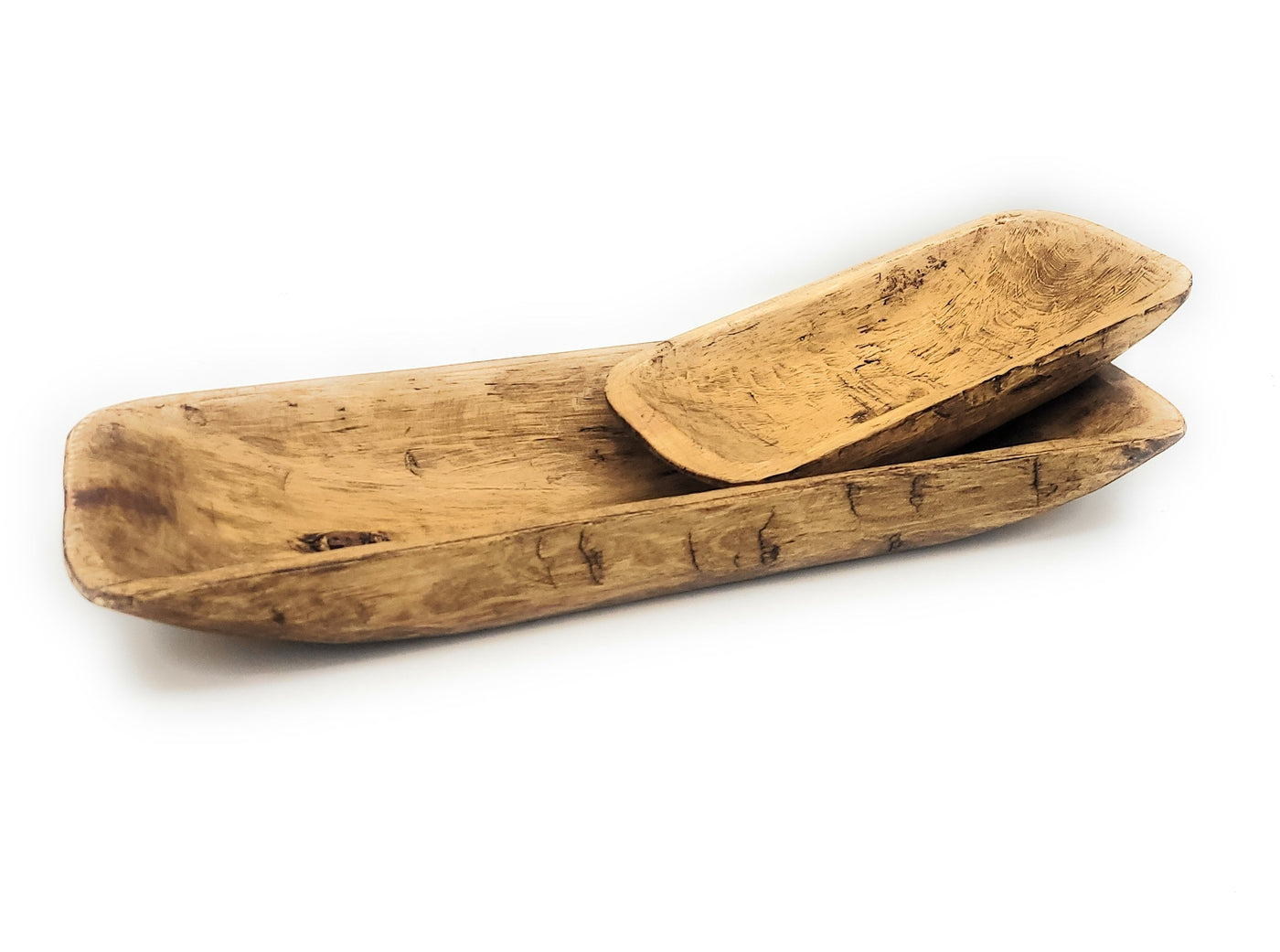 2 Color Options- 17"-20.5" Baguette Dough Bowl, The Barren Decorative Bowl, Table Center Piece Farmhouse Brown Or Rustic White - Ranch Junkie Mercantile LLC